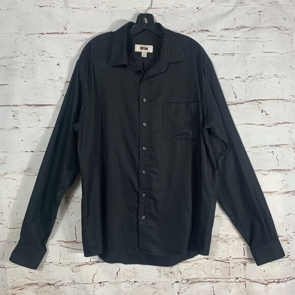 Joseph Abboud Black Egyptian Cotton Button Up Shirt 17.5 40 Long Sleeve Mens - Picture 1 of 8